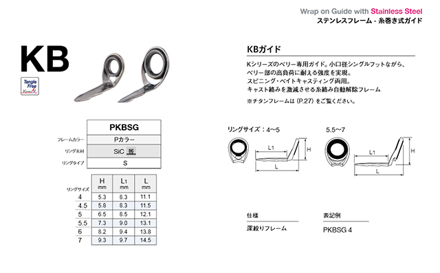 FUJI PKBSG SICガイド【サイズ4～6】釣竿スピニング,ベイト両用