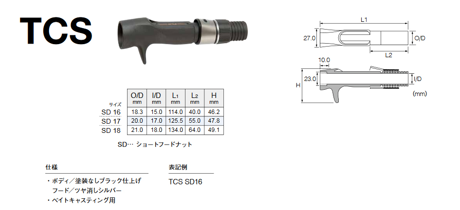 Fuji TCS-SD16/17/18パイプシートベイトキャスティング用｜楽しい和竿作りショップ釣具のkase